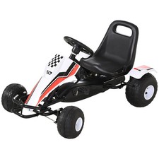 Homcom kart pedali bianco - homcom,