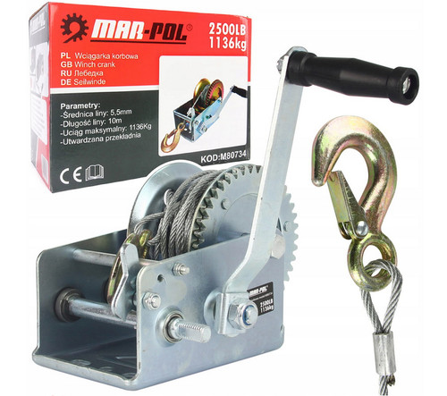 Verricello 1136kg 10m - , cavo