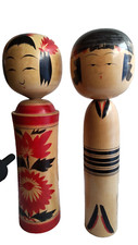 2 Bambole Kokeshi Giapponesi