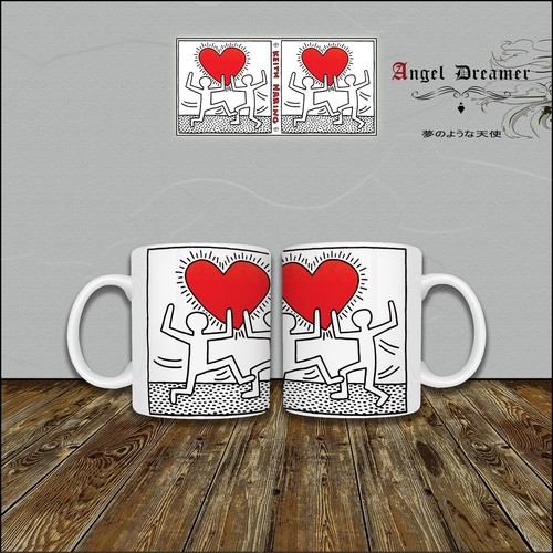 Mug tasse keith - haring, coeur