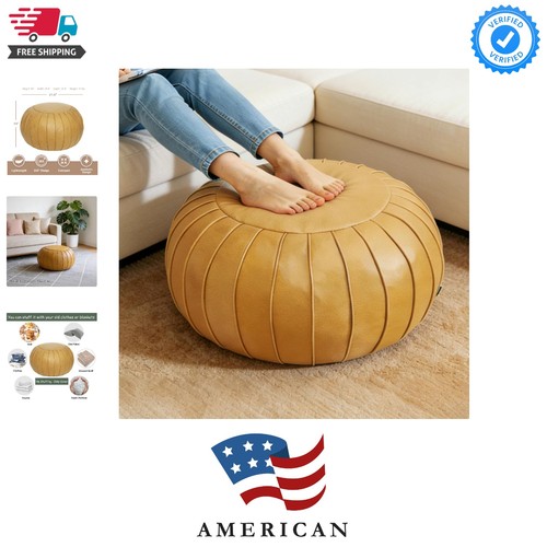 Unstuffed storage pouf ottoman - pouf,