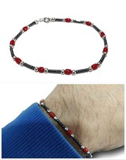 Bracciale in Argento 925 di Corallo Naturale per Uomo e da Donna a Braccialetto