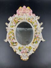 Specchio ovale porcellana Capodimonte angeli putti vintage dipinto a mano