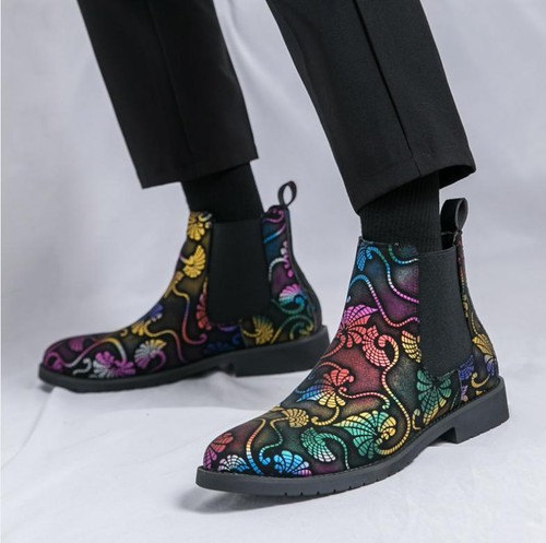 Stivaletto uomo punta floreale