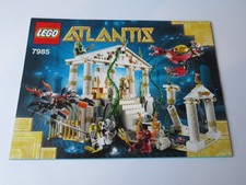 Lego® 7985 Istruzioni di Costruzione Atlantide Tempio Subacqueo, 2011, da Collezione, Ottimo