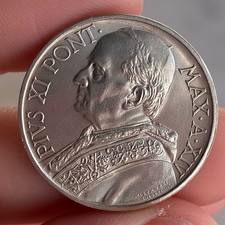 VATICANO 5 LIRE 1935 PIO XI ARGENTO SILVER IN ALTA CONSERVAZIONE RARO