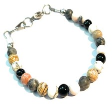 Bracciale pietre dure naturali da uomo donna braccialetto in acciaio inox con di