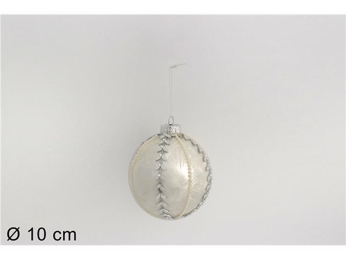 Palla vetro silver foglie - vetro, c/