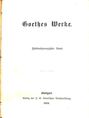 Goethes werke libri in - libri,