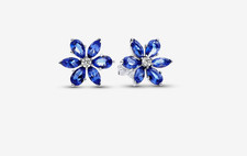 Pandora 292407c01 Orecchini Herbarium Fiore Blu Argento