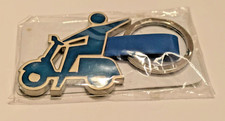 Portachiavi metallo cromato Scooter Vespa blu nuovo imbustato