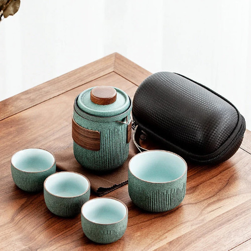 Teiera ceramica con tazze - ceramica, 4