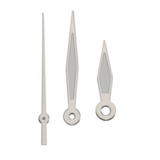 Lancette per orologio in acciaio, bianche, luminose 10,00 / 15,00 / 15,00 mm