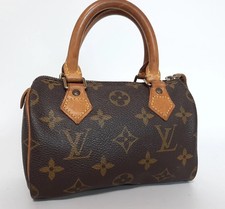 Louis Vuitton Monogram Mini Speedy borsa a mano M41534 LV pelle marrone 0819