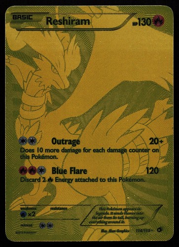 Carta pokemon reshiram 114 113 - reshiram, 114/113