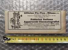Antica pubblicità 1925 Pio Pion Milano DA INCORNICIARE Twenties cinematografia