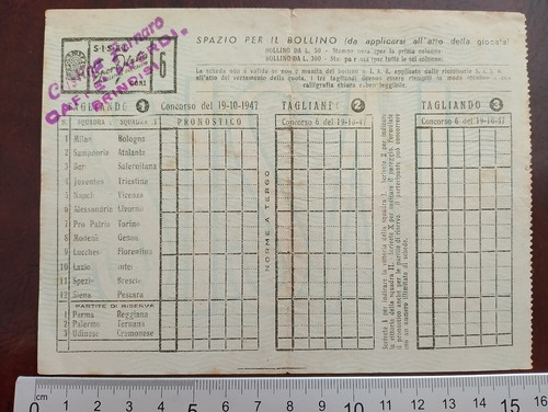 Schedina del 10 1947 - n°6,