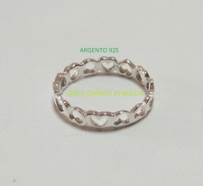 Anello donna in ARGENTO 925 fascia CUORI RITAGLIATI modello marca ferma fede 