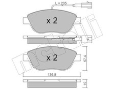 22-0322-3 SET PASTIGLIE FRENO, FRENO A DISCO ABARTH 500C / 595C / 695C 1.4