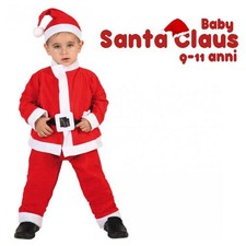 Vestito Natalizio Per Bambino 9-11 Anni Costume + Cappello Babbo Natale Rosso