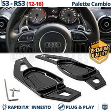 PALETTE Cambio al Volante per Audi S3 RS3 (8V) 12-16 Leve Cambio Alluminio Nere