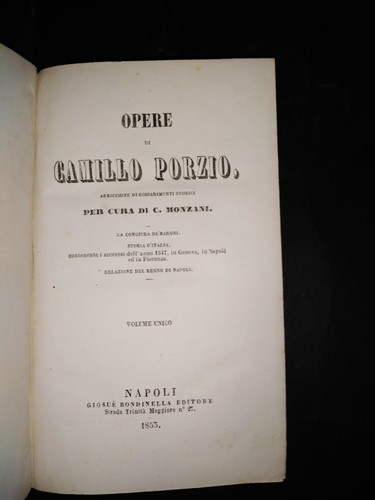 Opere camillo porzio - , di