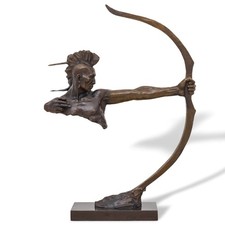 Scultura bronzo con l'arco