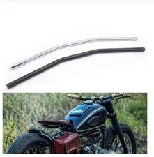 +  MANUBRIO MOTO CAFE RACER SCRAMBLER CUSTOM BIKE NERO ACCIAIO 22 25 UNIVERSALE 