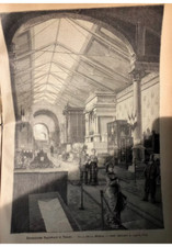 Illustrazione stampa d'epoca 1884 incisione xilografia piena pagina Torino Expo