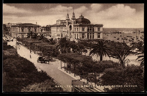 Cartolina bari teatro - cartolina, bari,