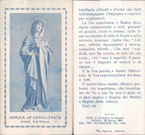 Raro santino del soldato - santino,