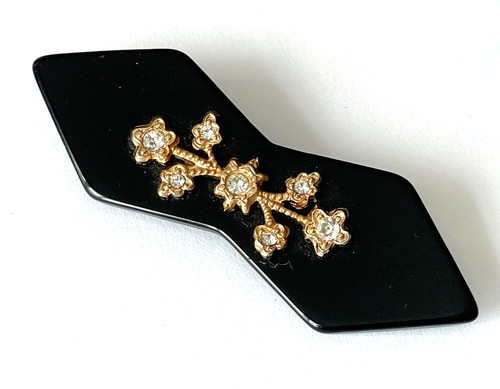 Grande broche noir lucite - broche, en