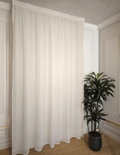 Tende arredo su misura con fettuccia arricciatenda - Tessuto effetto lino Bianco