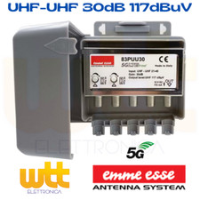 AMPLIFICATORE DA PALO PER ANTENNA UHF-UHF 30dB 117dBuV 5G LTE 83PUU30 EMME ESSE
