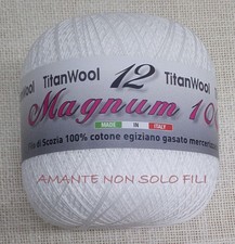 Gomitolo da 100 gr. FILO DI SCOZIA N°12 per lavori ad uncinetto BIANCO