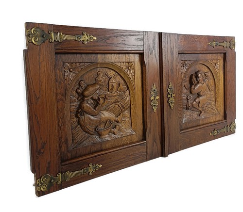 Coppia antichi pannelli - , porta