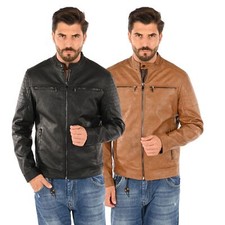 Giubbotto Uomo Pelle Eco Biker