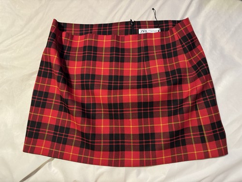 Zara minigonna rossa quadri - zara,