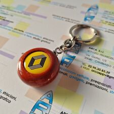 Portachiavi in legno laccato simil radica marchio Renault vintage resinato