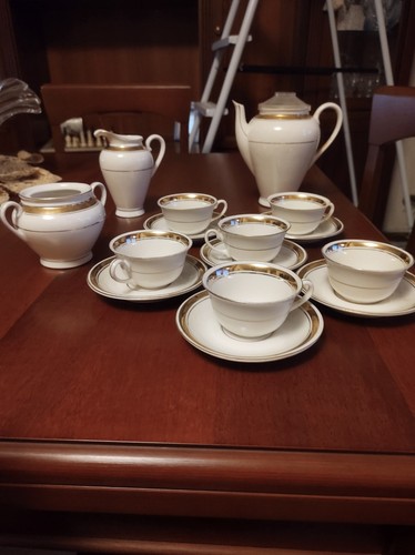 Set caffè con bordo - set, dorato