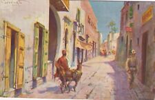 CARTOLINA LIBIA TRIPOLI VIA ERBAA-ARSAT ILLUSTRATORE CODOGNATO NON VIAGGIATA