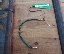 bracciale autentica malachite pietra verde unisex argento 925 bracelet Seminole