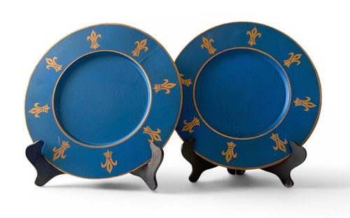 Set piatti vintage oro blu - piatti,