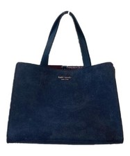 Borsa media Kate Spade Sam in pelle scamosciata blu navy