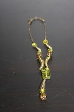 Collana vintage anni '70 in vetro e fil di ferro intrecciato