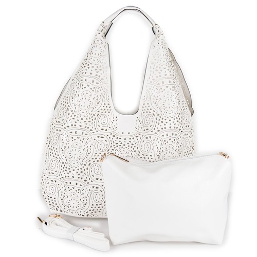 Borsa bianca traforata - , da