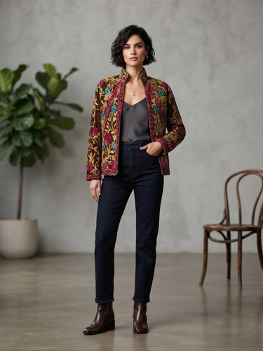 Giacca donna velluto marrone