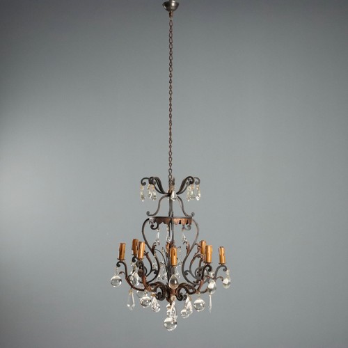 Lampadario antico luci ferro - lampadario, 8
