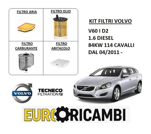 Kit tagliando filtri volvo v60 - kit,