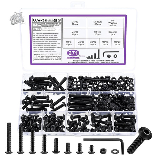 Black steel hexagonal - black,